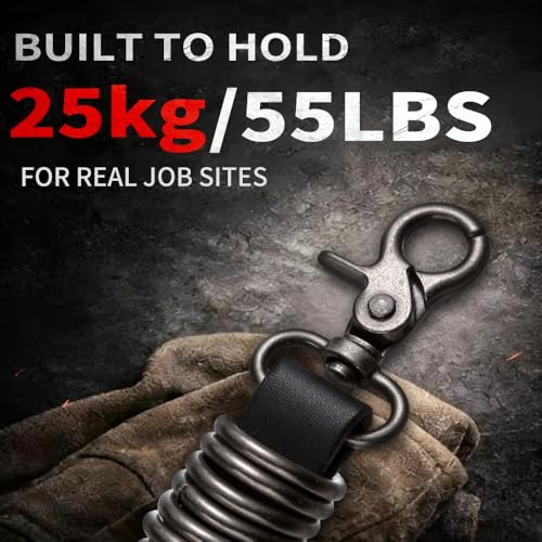 Heavy Duty Glove & Hat Clip with Carabiner, All-Metal Spring Clamp Work Glove Holder for Tool Belt, Harness, Backpack - style: Punk Skull