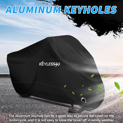 Motorcycle Cover Premium Waterproof Outdoor All Weather Protect from Dust Sunlight Rain. Compatible with Harley Davidson, Honda, Suzuki, Kawasaki, Yamaha and Many More(Black,97inch) - size: 97'' Full Cover