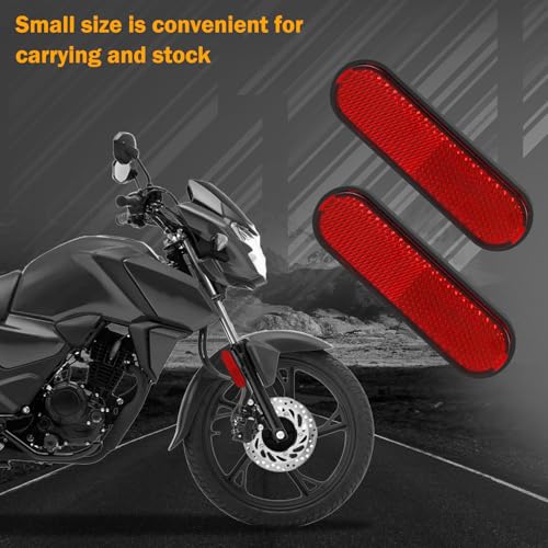 Universal Motorcycle Reflectors Red Safety Reflector Reflective Sticker Compatible with Bike, Bicycle, Trailer, Cars, Trucks, Boat, ATV, Dirt Bike, Driveway