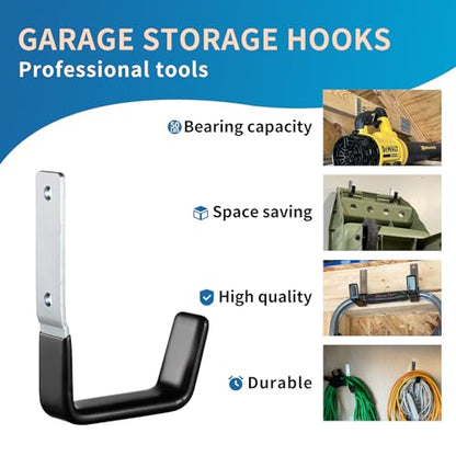 GeeWatom Heavy Duty Steel Garage Hooks,Garage Storage Utility Hooks,Anti-Slip Hanger, Tool Organizer,Steel Wall Mount Organizer, Garden Hose Hanger (Small-6PC) - size: Small-6PC