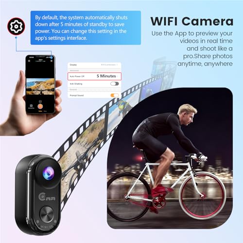 4K Mini Body Camera,Wearable Magnetic Thumb Action Camera,6-Axis Stabilized Portable POV Cam,40M Waterproof Camera,with Motorcycle Helmet/Cycling Mounting Accessories (Supports 256GB TF Card)