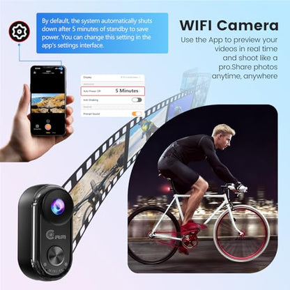 4K Mini Body Camera,Wearable Magnetic Thumb Action Camera,6-Axis Stabilized Portable POV Cam,40M Waterproof Camera,with Motorcycle Helmet/Cycling Mounting Accessories (Supports 256GB TF Card)