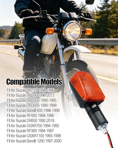 Motorcycle Short-stem Turn Signals Light Fit for Suzuki DR 350 650 125 200 250 GSXR 750 1100 4Pcs Bright Lighting