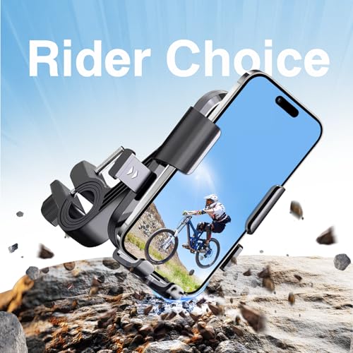Bike Phone Mount Holder for Electric Scooter, Motorcycle & Ebike – Universal Handlebar Cell Phone Holder, Anti-Shake Design, Easy Install, Compatible with iPhone & Android