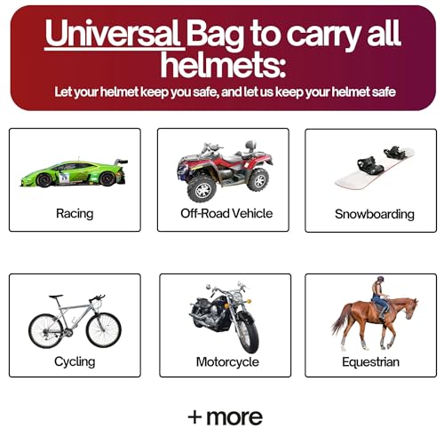 Formosa Covers Helmet Carrying Bag for Motorcycle/Cycling/ATV/UTV/Scooter/Snowboard Helmet. Universal Size and Ultimate White Fleece Inner Lining Protection.