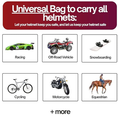 Formosa Covers Helmet Carrying Bag for Motorcycle/Cycling/ATV/UTV/Scooter/Snowboard Helmet. Universal Size and Ultimate White Fleece Inner Lining Protection.
