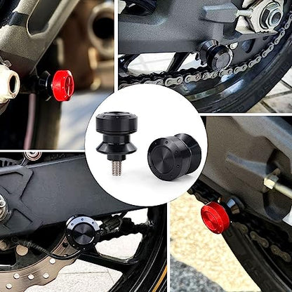 M10 Swing Arm Spools Sliders Compatible with Ninja 650R EX650 ER-6F/N,Ninja 250,Ninja 400R ER-4N,ZX-12R,Vulcan Cafe/S,Z250/300,EX650R,Universal Motorcycle Swing Arm Bobbins - color: Black, size: M10X1.25