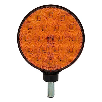 4" Round Dual-Face Amber Lens 12V Pedestal Mount Hazard Warning Lamp Flashing Caution Light for Boat Trailer SUV Camper RV Off-Road Kenworth Peterbilt Freightliner Trucks - size: 1Pcs Warning Light