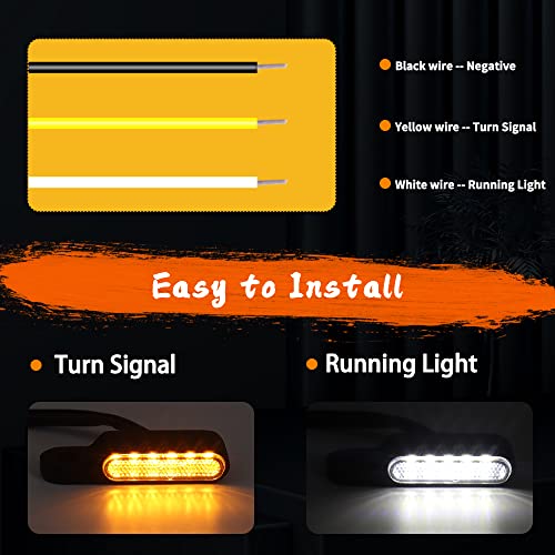 Mini Handlebar Sequential LED Turn Signals, 12V Front Motorcycle Running Lights for Harley Sportster, Dyna, Road King, Softail, Honda CBR, Yamaha, Victory