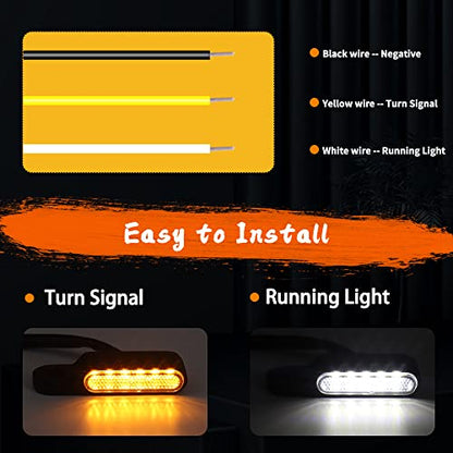 Mini Handlebar Sequential LED Turn Signals, 12V Front Motorcycle Running Lights for Harley Sportster, Dyna, Road King, Softail, Honda CBR, Yamaha, Victory