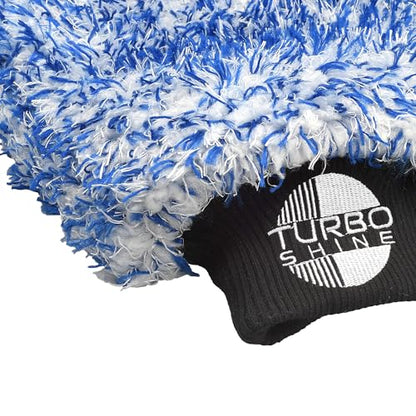 Long Pile Microfiber Wash Mitt, Swirl-Free Finish, for Cars, Trucks, Boats, RVs and Motorcycles, Machine Washable, Auto Detailing (1, Blue) - color: Blue