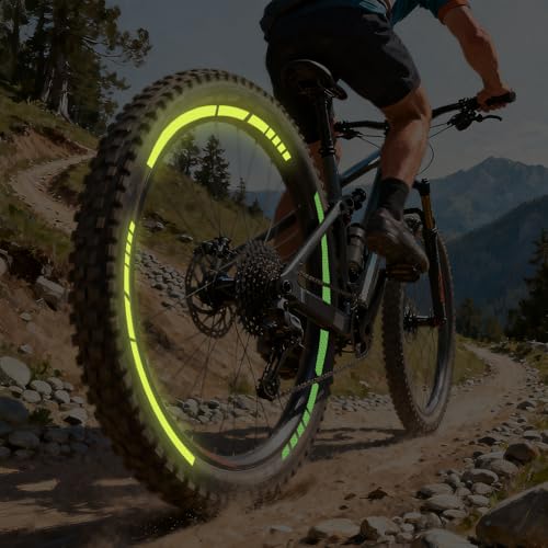12PCS Reflective Car Wheel Stickers, Night Safety Warning Bicycle Stickers, Anti-Scratch Reflective Rim Decals for Car Motorcycle Cycling Bike (Green) - color: Green