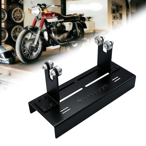 Motorcycle Moped Crank Crankshaft Truing Stand Runout Measurement Tool with Long Track Base & Steel Roller Bearing Posts for Dirt Bikes Scooters Mopeds