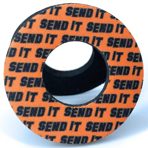 SEND IT Grip Donuts for Motorcycle, Dirt Bike, BMX, ATV - Soft Foam Pads to Prevent Blisters - Universal Fit, Easy Install, Multiple Colors - Durable, Comfortable, Anti-Vibration Handlebar Accessories - color: Orange