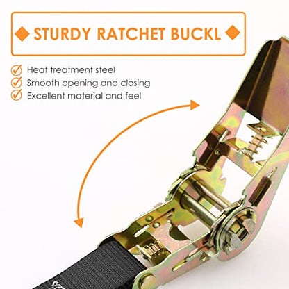 LIFERUN 10 Pack 1" x 20' Ratchet Straps Heavy Duty, 1760lbs Break Strength Endless Ratchet Strap, NO Hook, Tie Down Straps for Motorcycles, Goods, Luggage,Black - color: Black