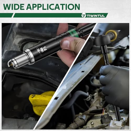 14mm Swivel Magnetic Spark Plug Socket, 3/8" Drive x 13" Total Length Spark Plug Removal Tool with CR-V Steel, 12-Point, Enhanced Magnetic Design, 360 Degree Swivel Thin Wall Socket - size: 14mm x 13 inch