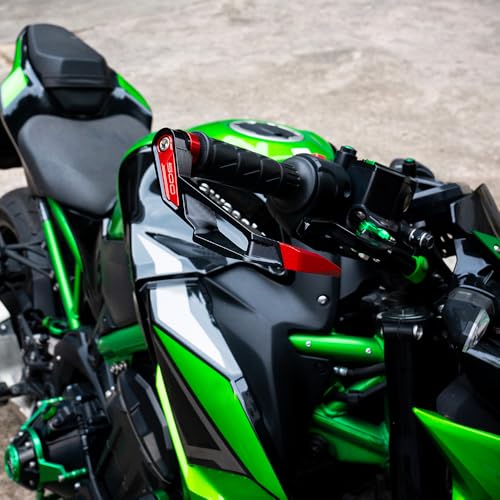 Compatible with 2025 Ninja 500 ninja500 SE 2024 Z500 Z 500 SE Aluminum Motorcycle Handguards Brake Clutch Lever Guards Protector Accessories (Red) - color: Red