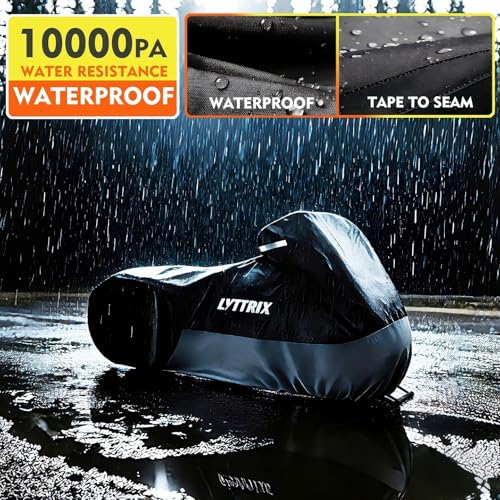 600D Motorcycle Cover Waterproof Outdoor Suitable for Touring Models Harley Davidson Road King, Street Glide,Electra Glide,Road Glide,Low Rider-St Gray - color: Gray