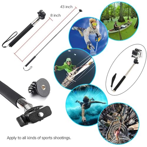 Reflex Camera 19-in-1 Action Camera Accessories Kit Compatible with GoPro Hero 13, 9-12, DJI Osmo Action 2, 3, 4, Pro 5, Insta360 Ace Pro/Ace Pro 2 and Other Sports Cameras & Durable Case - size: 19-in-1-Kit
