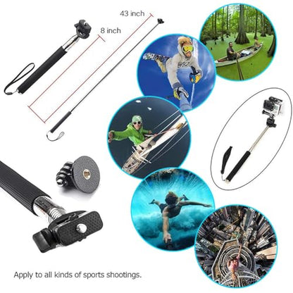 Reflex Camera 19-in-1 Action Camera Accessories Kit Compatible with GoPro Hero 13, 9-12, DJI Osmo Action 2, 3, 4, Pro 5, Insta360 Ace Pro/Ace Pro 2 and Other Sports Cameras & Durable Case - size: 19-in-1-Kit