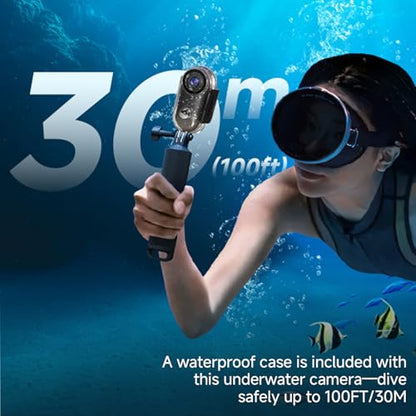 4K WIFI POV Action Body Camera 64GB, Thumb Size Mini Bodycam, Waterproof Magnetic Wearable Hand-free Portable Sports Action Cameras, Snapcam Mount Anywhere for Cycling, Skiing, Swimming, Walking