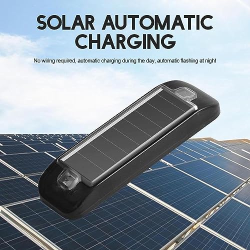 2Pack Solar Warning Lamp,WONFAST Waterproof Mini LED Solar Car Flashing Alarm Safety Lamp Bar Emergency Security Strobe Light for Bike Motorcycles SUV Truck Vehicle Night Driving (Red/Blue) - color: Red/Blue