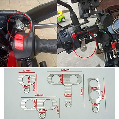 RAYANA Stainless Steel LED Motorcycle Switch Horn Handlebar Adjustable Mount Waterproof DC12V Momentary Button Switch (A-Blue-Monentary Button)