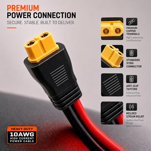 XT60 to SAE Connector, 10AWG XT60 Connector Extension Cable with Inline Fuse 15A/20A, Heavy Duty Pure Copper Female XT60H Adapter Power Cable for Solar Generator, Battery Terminals, Car Charging, RC - size: 6FT