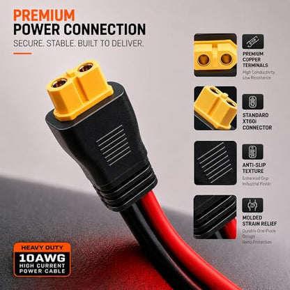 XT60 to SAE Connector, 10AWG XT60 Connector Extension Cable with Inline Fuse 15A/20A, Heavy Duty Pure Copper Female XT60H Adapter Power Cable for Solar Generator, Battery Terminals, Car Charging, RC - size: 6FT