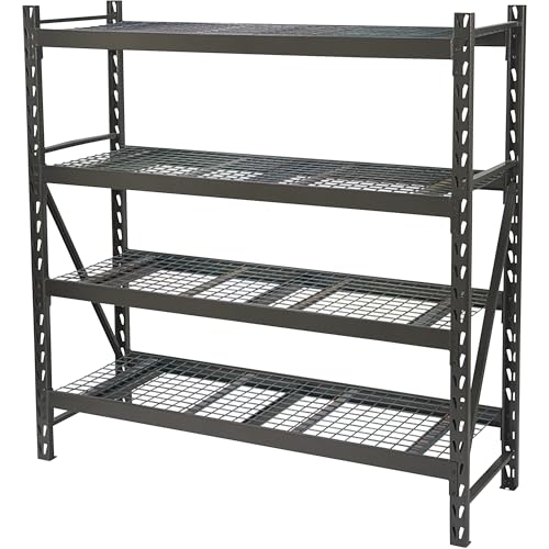 Ironton 4-Tier Industrial Steel Shelving Unit, 8,000-Pound Load Capacity, Garage Storage Rack, 77" W x 24" D x 72" H - size: 4 Tier