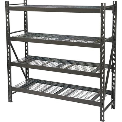Ironton 4-Tier Industrial Steel Shelving Unit, 8,000-Pound Load Capacity, Garage Storage Rack, 77" W x 24" D x 72" H - size: 4 Tier