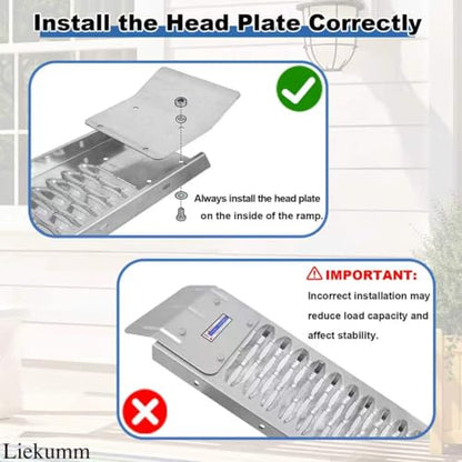LIEKUMM 67" Folding Motorcycle Ramp, 500 lbs Heavy Duty Loading Ramp for Pickup Trucks, Portable Truck Ramp for Dirt Bike, Trailer, Lawn Mower (1-Pack) - size: 67"L x 9"W（1PC)
