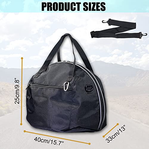 Helmet Bag,Motorcycle Helmet Storage Bag,Lightweight Soft Fleece Lining Water-resistant 1680D Oxford with Strap, Reflective Strip (Black)