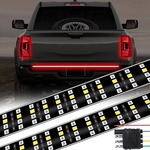 48 Inch Tailgate Light Bar Quad Row LED Tail Light Strip with Running Brake Reverse Turn Signal Lights - size: 48''-Quad row