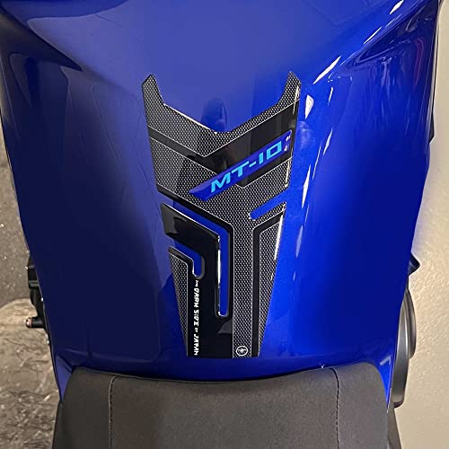 labelbike - 3D Sticker Motorcycle Fuel Tank Pad Protection and Decoration in Resin Compatible with Yamaha MT-10 2022-2023 - Color Blue - color: blue