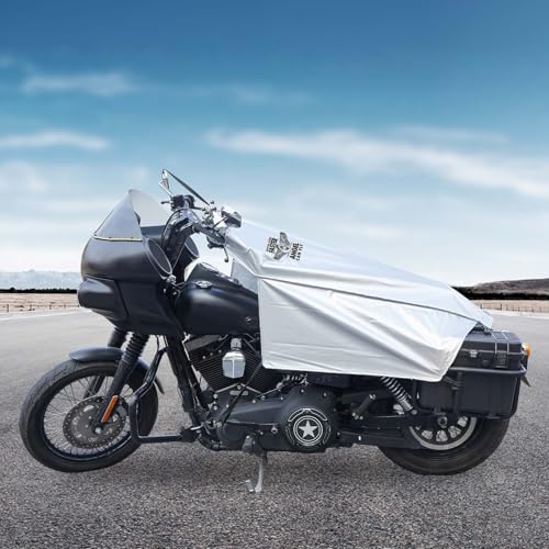 GARGOYLE BELLS Motorcycle Cover Seat Shade Cover Bike Covers Lightweight Half Covers Outdoor Sun Protection All Season Fits Various Motorcycle Models - Silver, M - color: Silver-Never Ride Faster Than Your Angel, size: M