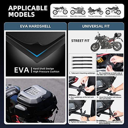 Motorcycle Tail Bag Waterproof 23-35L Expandable Motorbike Helmet Bag Luggage Bag Storage Bag with Sissy Bar Straps Matte Black