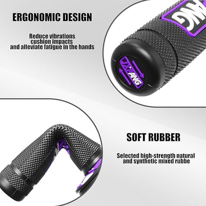 7/8" Motorctcle Handlebar Grips, Non Slip Dirt Bike Hand Handlebar Glue Left & 22mm Right & 24mm Universal for Motercross Most Pit Bike ATV UTVKLX KX EXC XC SX CRF CR YZ WR - color: Style-A-Purple