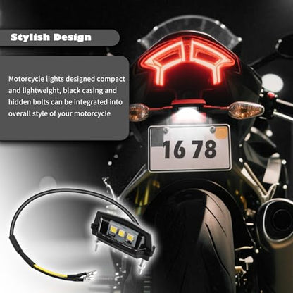 Motorcycle License Plate Light 12V,Shockproof & Sealing LED License Plate Light Bar for Illuminating Licenses Plates,Universal Motorcycle Tail Lights as Motorcycles Lights