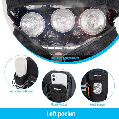 MOSISO ATV Tank Bag, ATV Saddle Bags Storage Luggage with Waterproof Cooler Pocket Compatible with Most ATVs, Motorcycles, Four-wheelers and Snowmobiles, Black