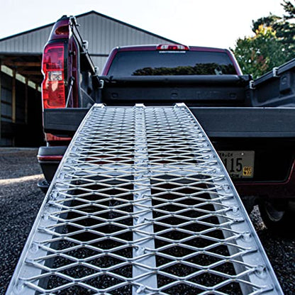 YUTRAX® 89” Folding Arched Ramps, Aluminum Arch Ramps, 1500 lb. Capacity, Arched Design, Folds for Transport, ATV/Golf Cart/Riding Lawn Mower Loading, Pair - size: 89-Inch, 1500lb. Load Capacity