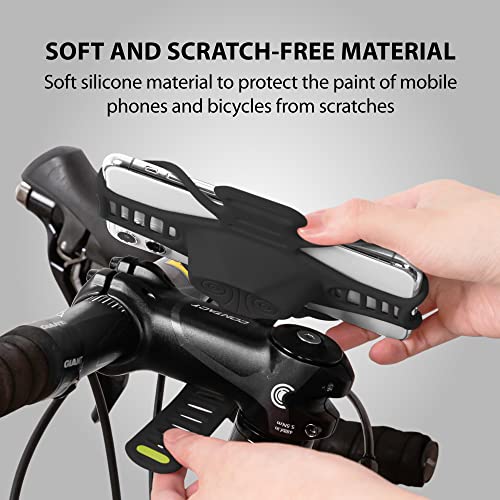 Bone Bike Tie Pro 3, Bike Cell Phone Mount for Stem, Scratch-Free Silicone Holder with Shock-Absorbing Design, Universal Cycling Phone Holder Compatible with Most Smartphones (Black - Stem) - color: Bike Tie Pro 3 - Black