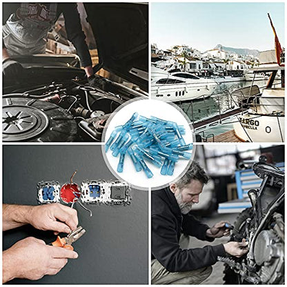 66 Pcs Heat Shrink Butt Connectors Kit, Insulated Waterproof Electrical Marine Automotive Wire Crimp Splice Terminals, Butt Connectors - size: 66Pcs Kit