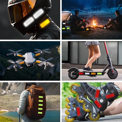 acDesign 80 PCS Reflective Stickers, High Visibility Reflective Tape, High Vis Tape Safety Reflective Tape for Car Motorcycle Bike Trailer Helmet Mailbox Bag, 1.18 x 3.15 Inch