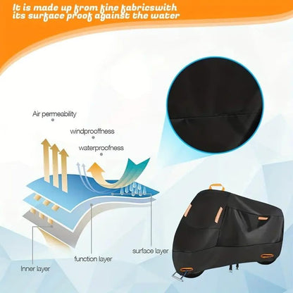 Motorcycle Cover for Yamaha Tracer 9 GT 2021-2023, All-Season Protection, Tear-Resistant & Scratch-Resistant, Reflective Trim, Lock-Holes for Added Security, Portable Storage Bag