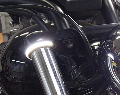 iJDMTOY Universal Wrap Around Mount White LED Light Strips Compatible With Motorcycle Fork or ATV UTV Rollbar - color: White