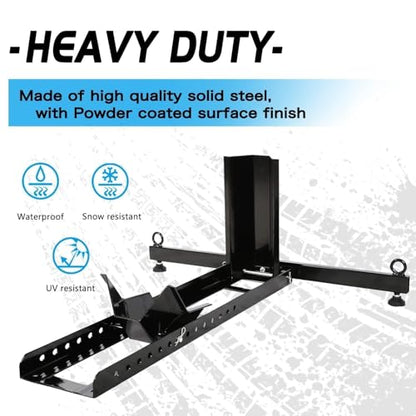 KUAFU Motorcycle Wheel Chock Stand Upright 1800 LBS, Wide Range 3“ to 5” Support Adjustable Heavy Duty Motorcycle Stand Front Wheel Tire Chock for Trailer/Truck/Garage Power Coated Steel