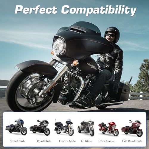 Short Motorcycle Antenna for Harley Davidson 1989-2025 Touring Street Glide/Road Glide/Electra Glide/Ultra Classic | Enhanced AM/FM Signal Reception 2-Pack 4.7 inch - color: 2-Pack