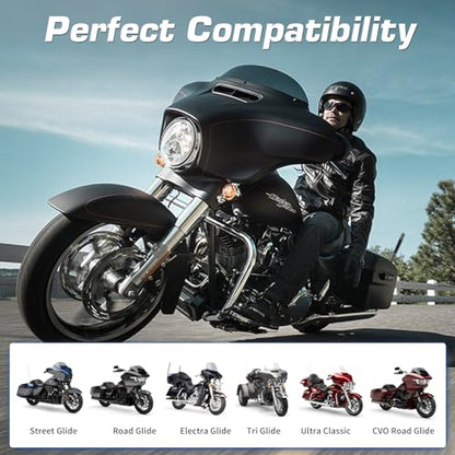 Short Motorcycle Antenna for Harley Davidson 1989-2025 Touring Street Glide/Road Glide/Electra Glide/Ultra Classic | Enhanced AM/FM Signal Reception 1-Pack 4.7 inch - color: 1-Pack