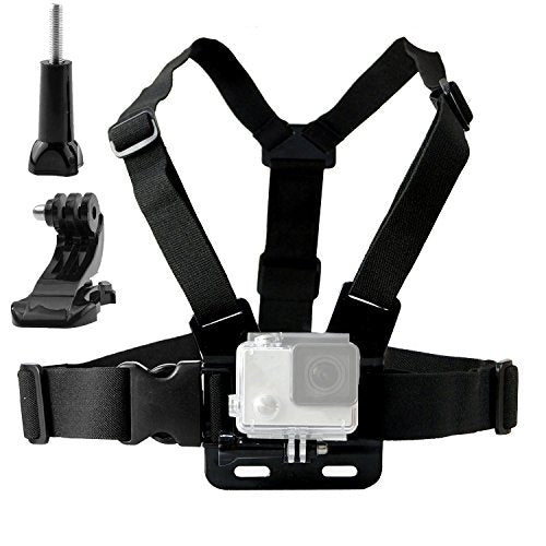 Chest Harness Mount Compatible with Gopro Hero 13 12 11 10 9 8/AKASO EK7000 Brave 4/ODDV/Hiicam/DJI Osmo/Icefox/Camlance/WOLFANG Action Camera Accessories, Adjustable Chest Strap Mount with J Hook